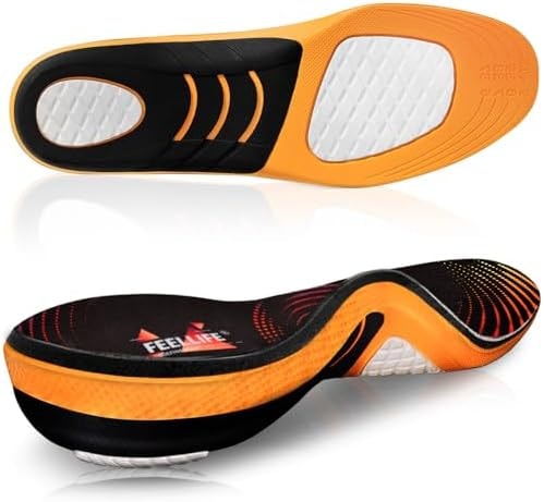 FEELLIFE Plantar Fasciitis Relief Shoe Insoles [1-Pair], Arch Support Insoles, Running Athletic Gel Shoe Inserts for Men Women, Orthotic Inserts for Arch Pain [Trim to Fit: Men 8-12/Women 9-13]