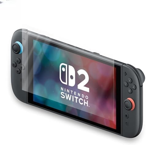 PowerA Screen Protector for Nintendo Switch 2-2pk, Protects Screen, Easy to Apply, Includes 2 Screen Protectors, Microfiber Cleaning Cloth, and Applicator