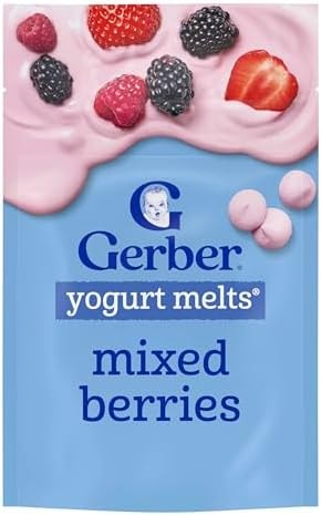 Gerber Yogurt Melts Freeze-Dried Yogurt Snack, Mixed Berries 1 Ounce (Pack of 7)