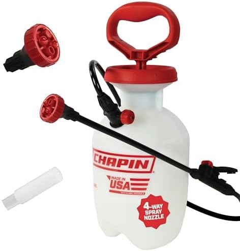 Chapin 20084: 1 Gallon Pump Sprayer – Lawn & Garden Sprayer for Weeds, Pesticides & More – 4-in-1 Spray Nozzle, Comfort Handle & Splash Guard – Durable & Lightweight