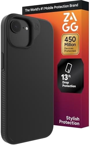 ZAGG Milan Case for iPhone 17e/ 16e/ 15/14/ 13 – Slim & Stylish, 13ft Drop Protection, Strengthened with Graphene, Secure Grip, 84% Recycled Material, Black