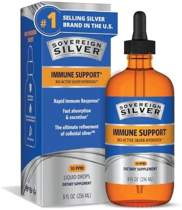 Sovereign Silver Immune Support, Colloidal Silver, 8 fl oz (236 mL)