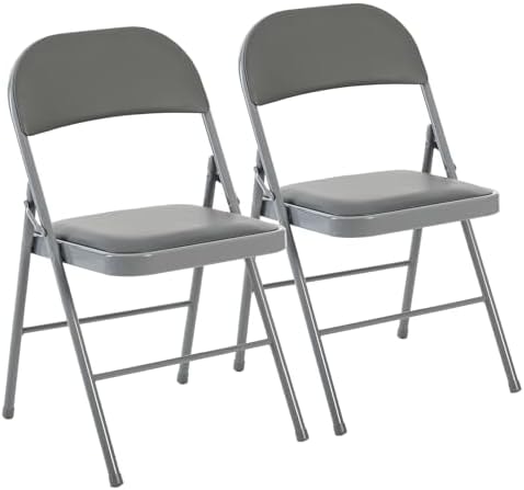 DUMOS Padded Folding Chairs 2 Pack, Dining Chairs, Outdoor Home Office