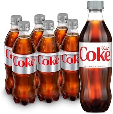 Diet Coke Soda Soft Drink Bottles, 16.9 fl oz, 6 Pack