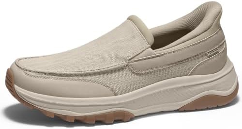 Coostar Mens Slip On Canvas Loafers Arch Support Walking Orthopedic Shoes