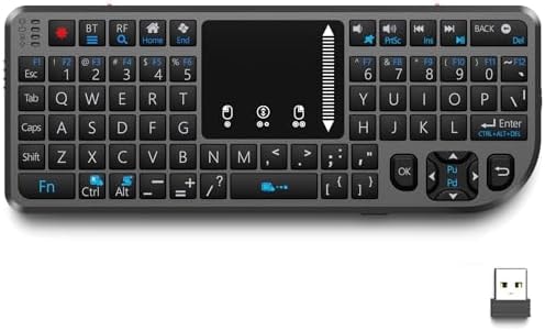 T808 Mini Keyboard with Touchpad, 2.4G + BT, Upgraded Multi‑Touch Touchpad