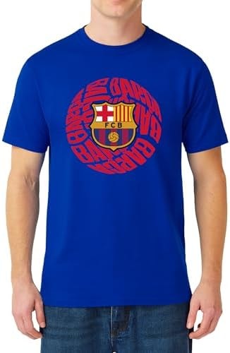 Icon Sports Officially Licensed FC Barcelona Cotton T-Shirt - Unisex Adult - FCB86CT Blue S
