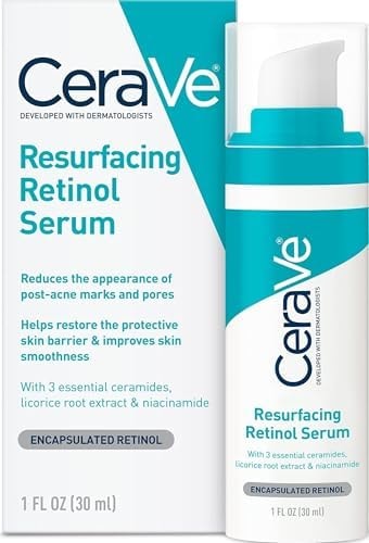 CeraVe Resurfacing Retinol Face Serum with Niacinamide, Pore Minimizer, 1oz