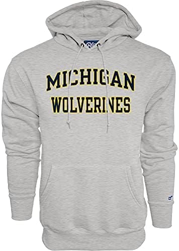 Blue 84 Men's Michigan Wolverines Hoodie Arched Grey, Grey, XX-Large