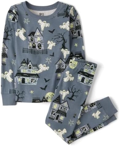 The Children's Place,Unisex Baby,Family Matching, Halloween and Holiday Pajama Sets, Cotton,Haunted House Glow,4