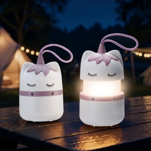 WORKPRO 2-Pack Kids RGB Camping Lanterns, Unicorn, Halloween & Christmas