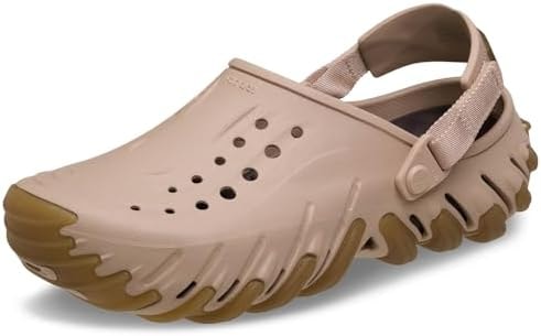 Crocs Unisex-Adult Echo RO Clog, Adjustable Clogs with Rubber Outsole, LiteRide Footbed, Pink Caramel, 8 Women/6 Men