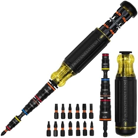 Klein Tools 32303HD Impact Driver Set, 20-in-1 SAE Impact Rated Sockets and Screwdriver Tool with Phillips, Slotted, Square and Torx Tips
