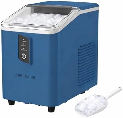 FRIGIDAIRE Compact Countertop Ice Maker Machine, Produces 26 lb of Bullet Ice per Day, Blue