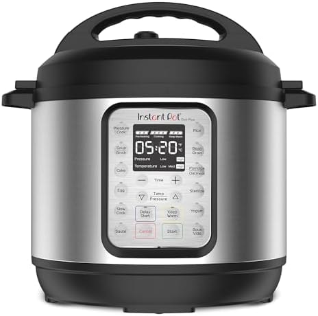 Instant Pot Duo Plus 9-in-1 Multicooker, Pressure Cooker, Slow Cook, Rice Maker, Steamer, Sauté, Yogurt, Warmer & Sterilizer, Includes App with Over 800 Recipes, Stainless Steel, 6 Quarts