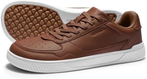 AIRHAS Men's Barefoot Shoes Minimalist Sneakers Zero Drop Casual Walking Shoes(Brown 7.5W)