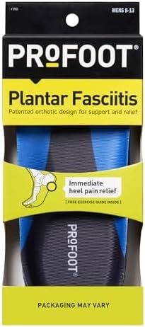 PROFOOT Plantar Fasciitis Orthotic Insoles for Men (Sizes 8-13) – Gel Shoe Inserts for Instant Heel Pain Relief and Arch Support - 1 Pair of Heel Pads