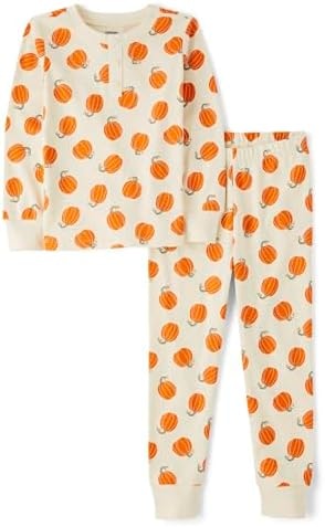 Gymboree,Toddler Halloween & Fall Sibling Matching Kids Pajamas Gymmies,Pumpkin,5T