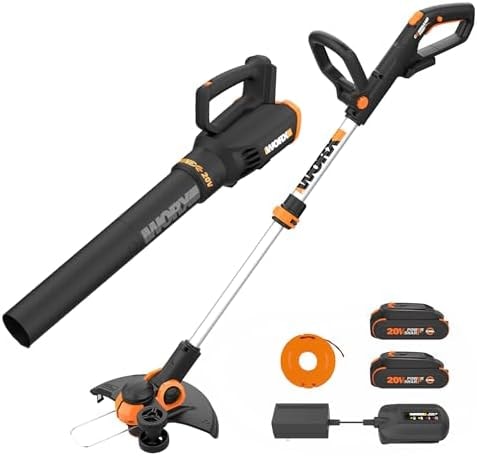 WORX 20V 12" Cordless String Trimmer & 360CFM Leaf Blower Kit, WG928