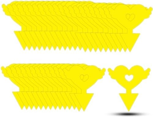 36PCS Fruit Fly Sticky Traps Fungus Gnat Traps Insect Trap for Plants Kitchen Indoor Outdoor White Flies Mosquitos Fungus Gnats Flying Insects Houseplant Gifts (Love Shape)