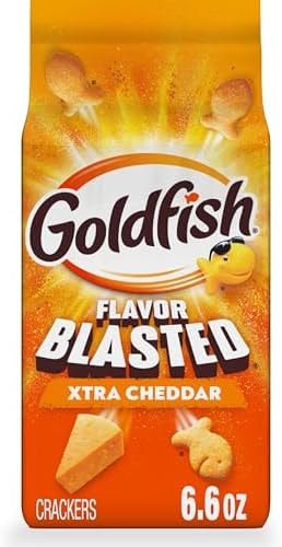 Goldfish Flavor Blasted Xtra Cheddar Cheese Crackers, Baked Snack Crackers, 6.6 oz Bag