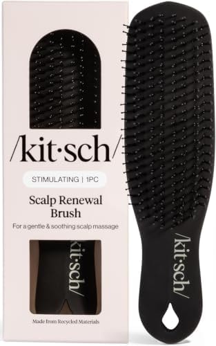 Kitsch Scalp Renewal Brush - Hairbrush Scalp Massager - Black