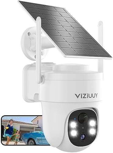VIZIUUY 3MP Solar Security Cameras Wireless Outdoor, WiFi 6,360°PTZ Camera
