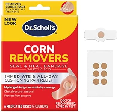 Dr. Scholl's Corn REMOVERS Seal & Heal Bandage with Hydrogel Technology, 6 ct // Removes Corns Fast and Provides Cushioning Protection Against Shoe Pressure and Friction for All-Day Pain Relief
