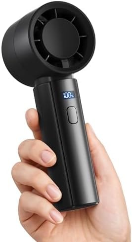 Gaiatop Small Handheld Fan Portable, Powerful High Speed Turbo Cooling, USB Rechargeable Mini Personal Fan, Summer Outdoor Travel Essentials, Gifts for Men Women, Black
