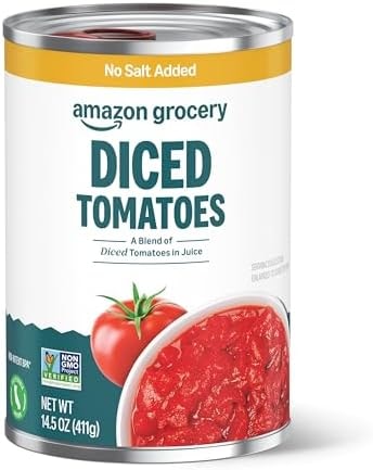 Amazon Grocery, Diced Tomatoes, No Salt Added, 14.5 Oz