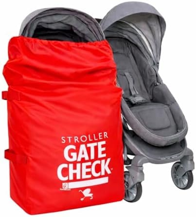J.L. Childress Gate Check Travel Bag for Single & Double Strollers, Red