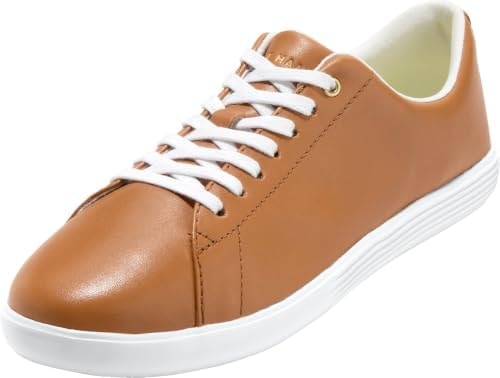 Cole Haan Women's Shoes - Grand Crosscourt Lightweight Leather Sneaker, Pecan Leather, 5-W US