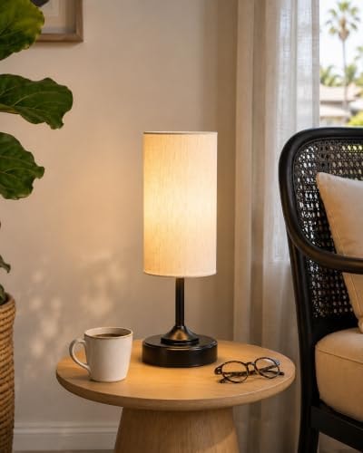 EZVALO Cordless Table Lamp, Small Dimmable Bedside lamp with Timer