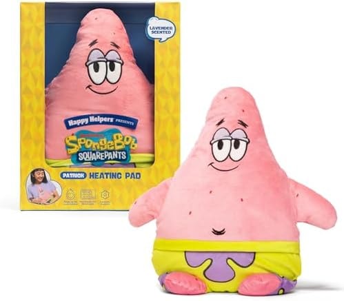 Happy Helpers Patrick By Relatable, The Cozy Comfort That's Anything But Boring, Get Relief with This Plush Heating Pad for Period Cramps and Body Pain, Includes 1 Microwavable Patrick Heating Pad