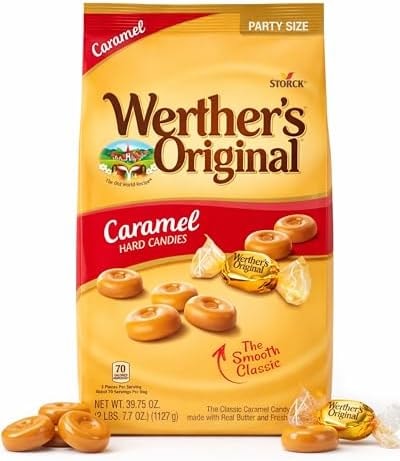 Original Caramel Hard Candy, 2.48lb Bulk Pack of Caramel Candy – Individually Wrapped Hard Candy for Office, Waiting Room, Candy Dish, Parties, and Gifting – 39.75oz Stock Up Size