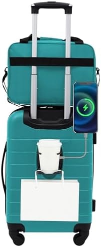 Wrangler Smart Spinner Hardside Luggage, 2 Piece Set, Teal