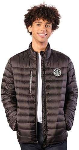 Ultra Game NBA San Antonio Spurs Mens Lightweight Packable Puffer Down Jacket, Black, Large