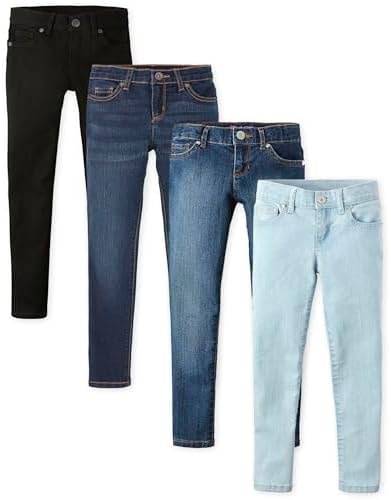 The Children's Place Girls Super Skinny Jeans,Black Wash/Dk Twlight/Victory Blue Wash/Sky Wash 4 Pack,6