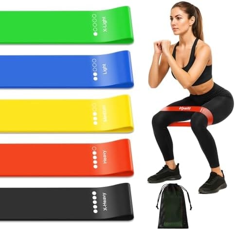Viyafit Resistance Band, Exercise Loop Bands for Yoga, Pilates, Fitness and Working Out, Set of 5 Stretch Bands with Carrying Bag