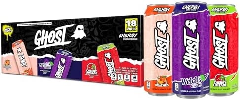 GHOST Energy Drink, Zero Sugars, 18-Pack, Variety Pack, 16oz