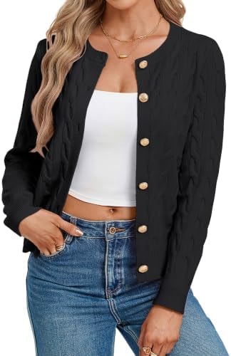 GRACE KARIN Womens Button Up Cable Knit Cardigan Sweaters Fall Outfits 2026
