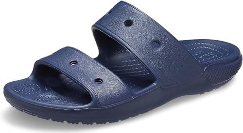 Crocs Unisex Classic Two-Strap Slide Sandals, Navy, 4 Women/2 Men