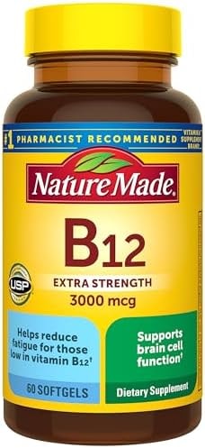 Nature Made Vitamin B12 Extra Strength 3000 mcg Softgels, 60 Softgels