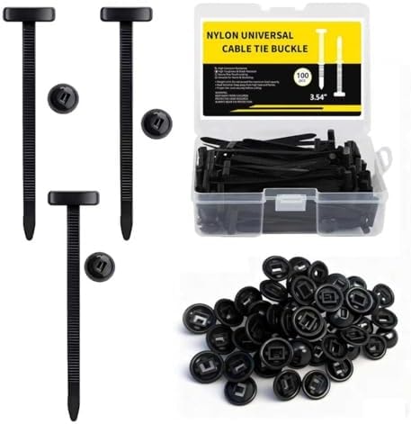 Upgrade 100PCS Nylon Universal Cable Tie Buckle with Clear Storage Box, Self-Locking Zip Tie Clips for Car Fender, Bumper, Mudguard, Auto Repair, Home, Garden, DIY Use