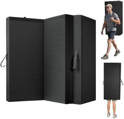 VEVOR Bouldering Crash Pad, Tri-Fold Rock Climbing Crash Pad with Adjustable Backpack Straps and Handle, Foldable Lightweight for Indoor Bouldering & Outdoor Climbing, Folded Size 48" x 22.2" x 15"