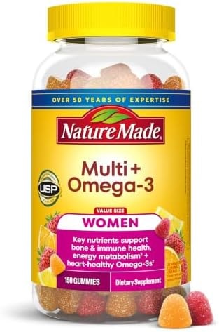 Nature Made Womens Gummy Multivitamins with Omega-3, Multivitamin for Women for Daily Nutritional Support, 150 Gummies, 75 Day Supply