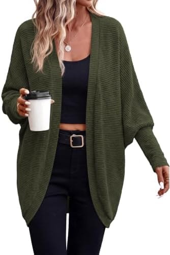 PRETTYGARDEN Womens Fall Cardigans Casual Sweaters Coat, Army Green, XL