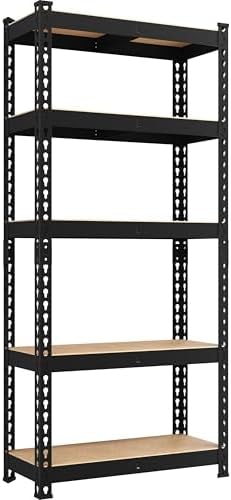 Yaheetech 5-Tier Heavy Duty Storage Shelves 28" W x 12" D x 60" H Black