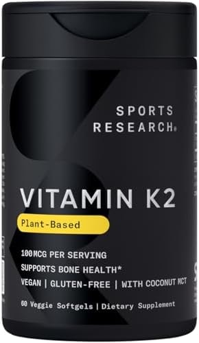 Sports Research® Vitamin K2 as MK-7 100mcg, 60 Count Plantgels™