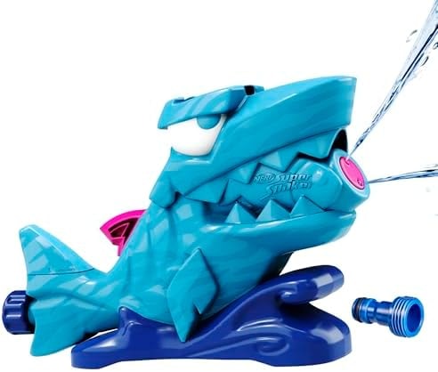 Nerf Super Soaker Hop & Chomp Water Toy | Sprays Streams of Water | Chomping Jaws | Attaches to Garden Hose | Kids Outdoor Sprinkler Toys | Ages 3+